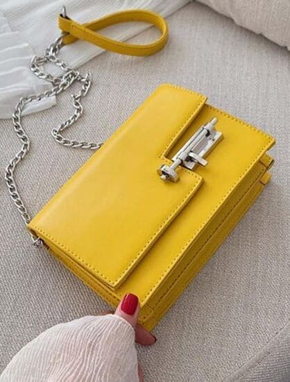 Bolsa Couro Neon Pequena Tiracolo