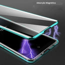 Case MagSafe Samsung de Vidro Temperado e Alumínio Dupla Proteção